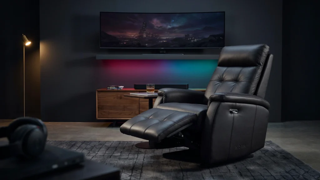 Footrest Recliner Leather Chair