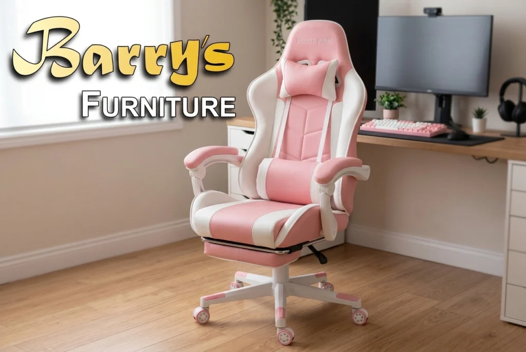 Frost Pink & White Gaming Chair