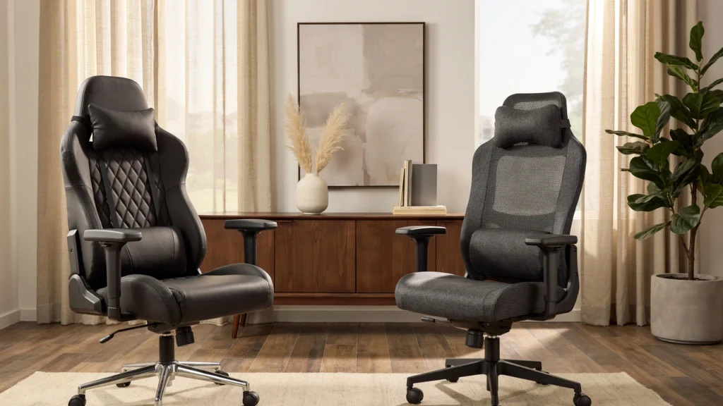 Leather Gaming Chair vs Fabric Gaming Chair