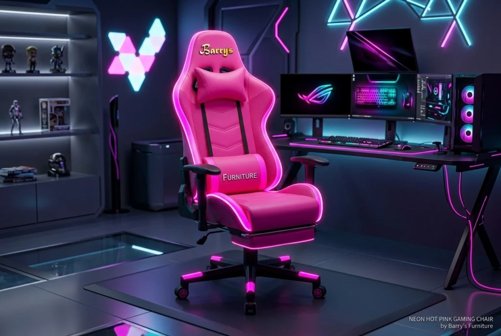 Neon Hot Pink Gaming Chair