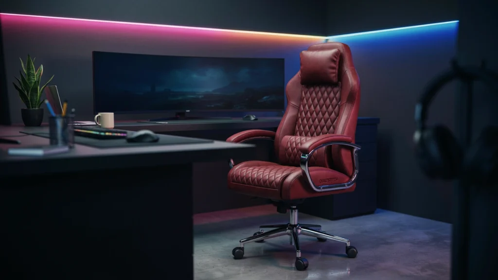 QuiltStitch Leather Gaming Chair